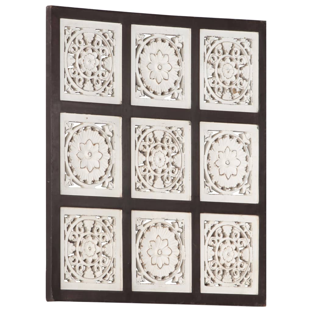 Panou De Perete Sculptat Manual, Negru Și Alb, 40X80X1,5 Cm Mdf