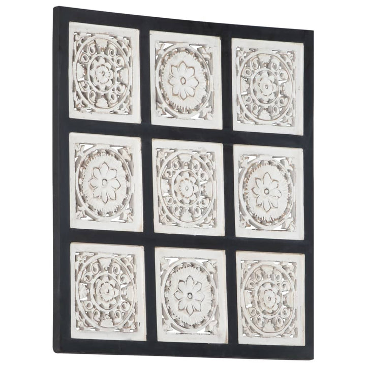 Panou De Perete Sculptat Manual, Negru Și Alb, 40X80X1,5 Cm Mdf