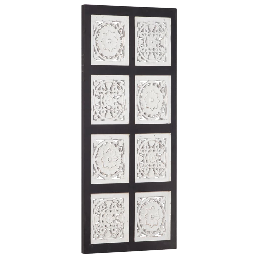 Panou De Perete Sculptat Manual, Negru Și Alb, 40X80X1,5 Cm Mdf