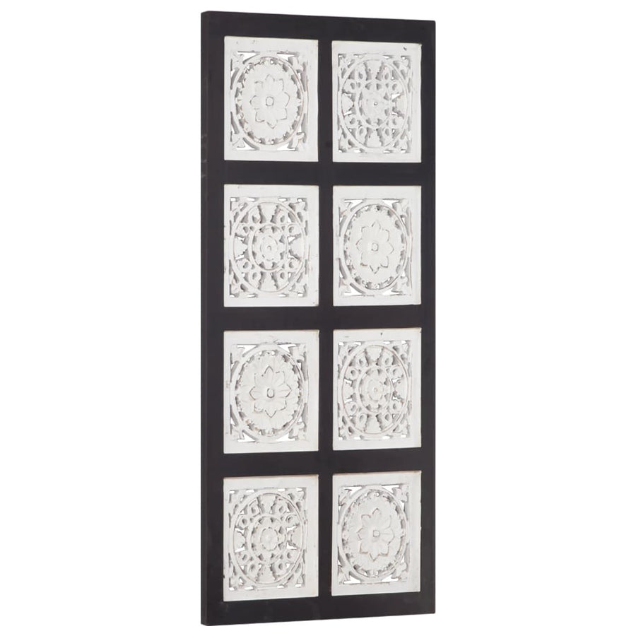 Panou De Perete Sculptat Manual, Negru Și Alb, 40X80X1,5 Cm Mdf