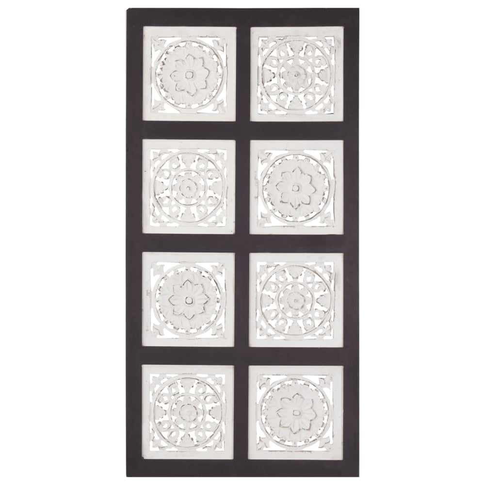 Panou De Perete Sculptat Manual, Negru Și Alb, 40X80X1,5 Cm Mdf