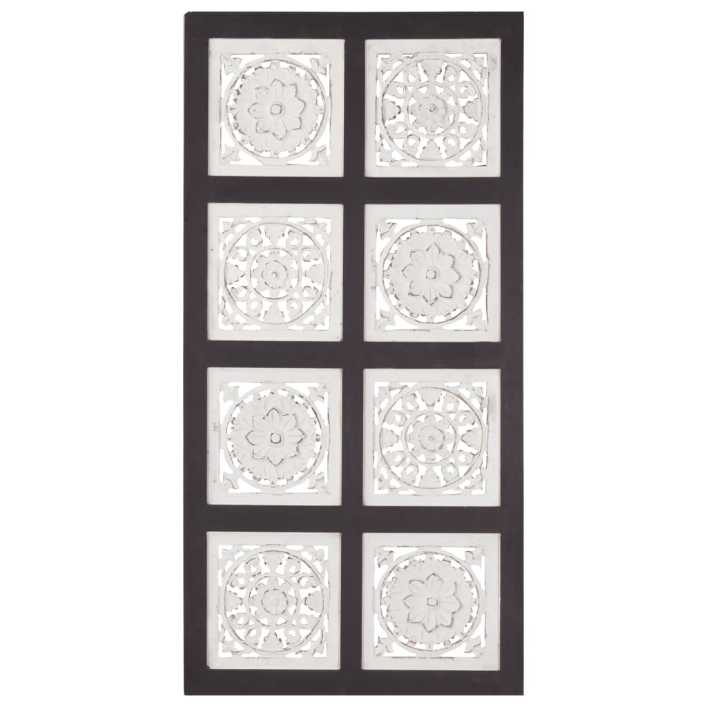 Panou De Perete Sculptat Manual, Negru Și Alb, 40X80X1,5 Cm Mdf