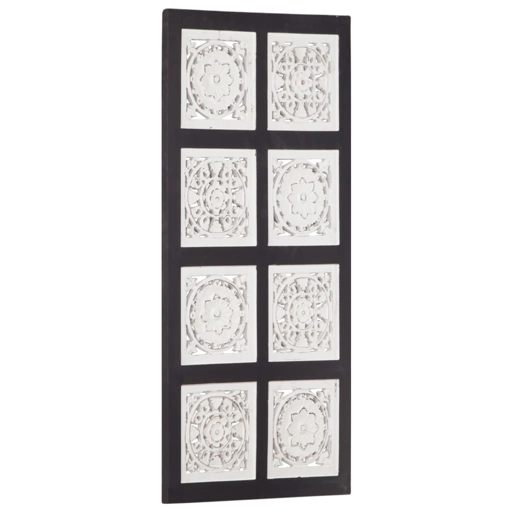 Panou De Perete Sculptat Manual, Negru Și Alb, 40X80X1,5 Cm Mdf