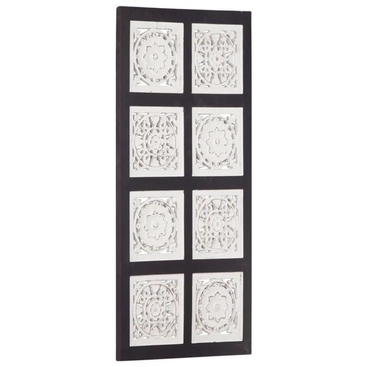 Panou De Perete Sculptat Manual, Negru Și Alb, 40X80X1,5 Cm Mdf