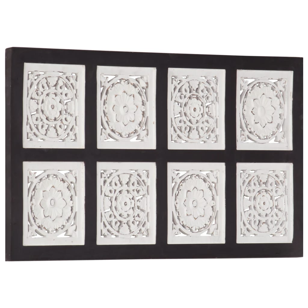 Panou De Perete Sculptat Manual, Negru Și Alb, 40X80X1,5 Cm Mdf