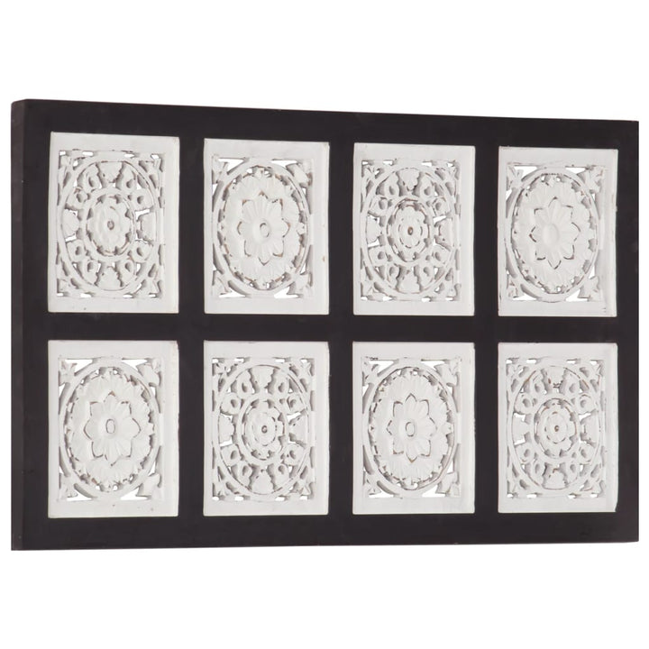 Panou De Perete Sculptat Manual, Negru Și Alb, 40X80X1,5 Cm Mdf