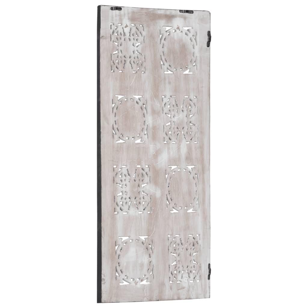 Panou De Perete Sculptat Manual, Negru Și Alb, 40X80X1,5 Cm Mdf