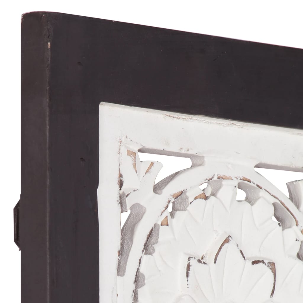 Panou De Perete Sculptat Manual, Negru Și Alb, 40X80X1,5 Cm Mdf