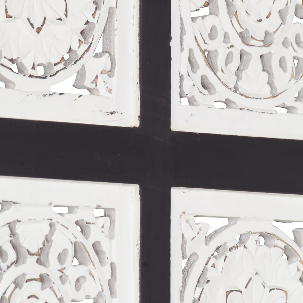 Panou De Perete Sculptat Manual, Negru Și Alb, 40X80X1,5 Cm Mdf