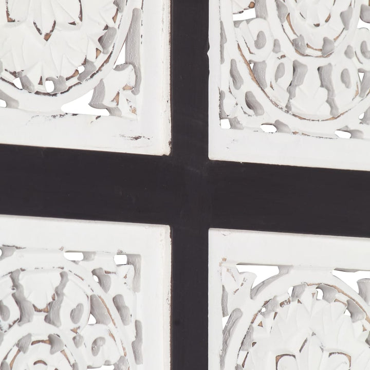 Panou De Perete Sculptat Manual, Negru Și Alb, 40X80X1,5 Cm Mdf