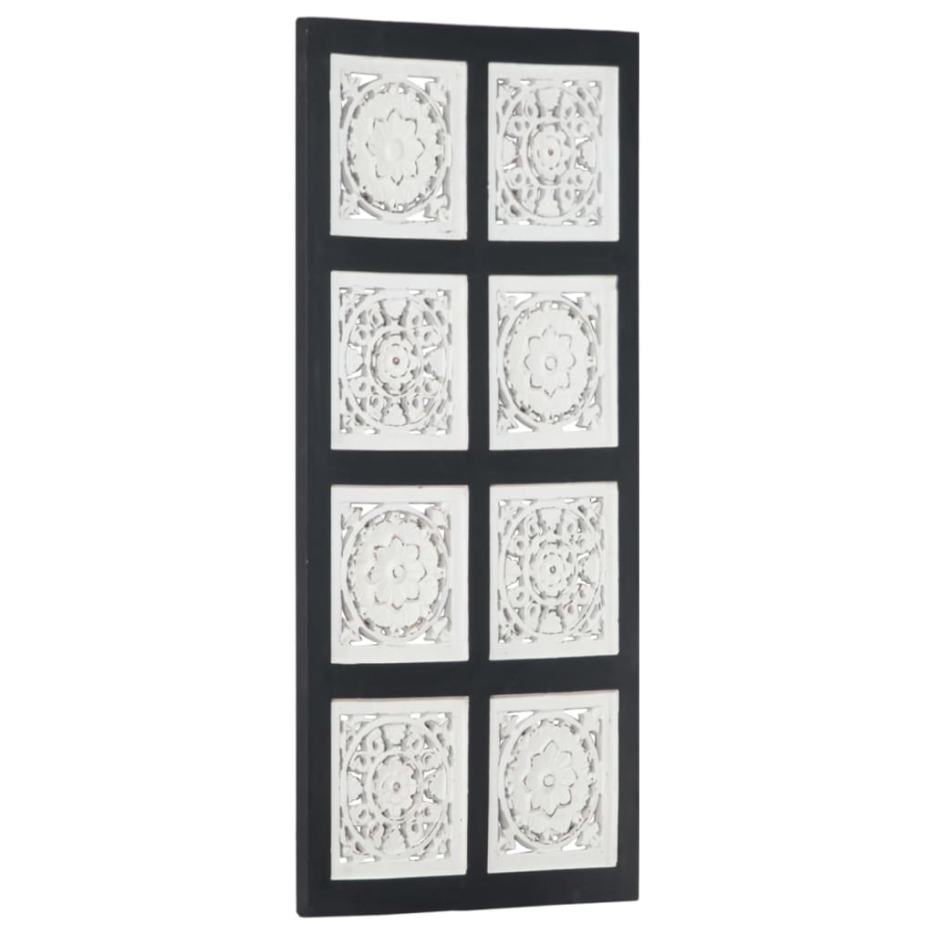 Panou De Perete Sculptat Manual, Negru Și Alb, 40X80X1,5 Cm Mdf