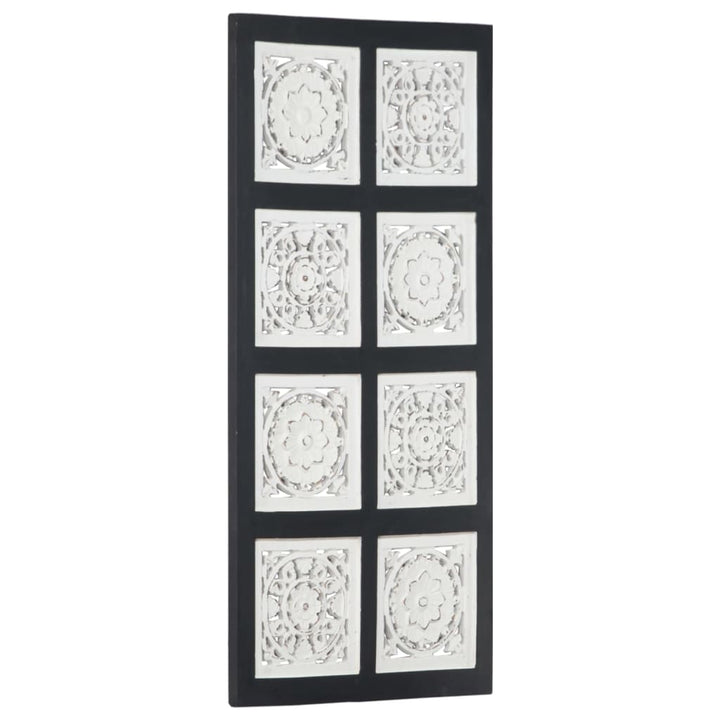Panou De Perete Sculptat Manual, Negru Și Alb, 40X80X1,5 Cm Mdf