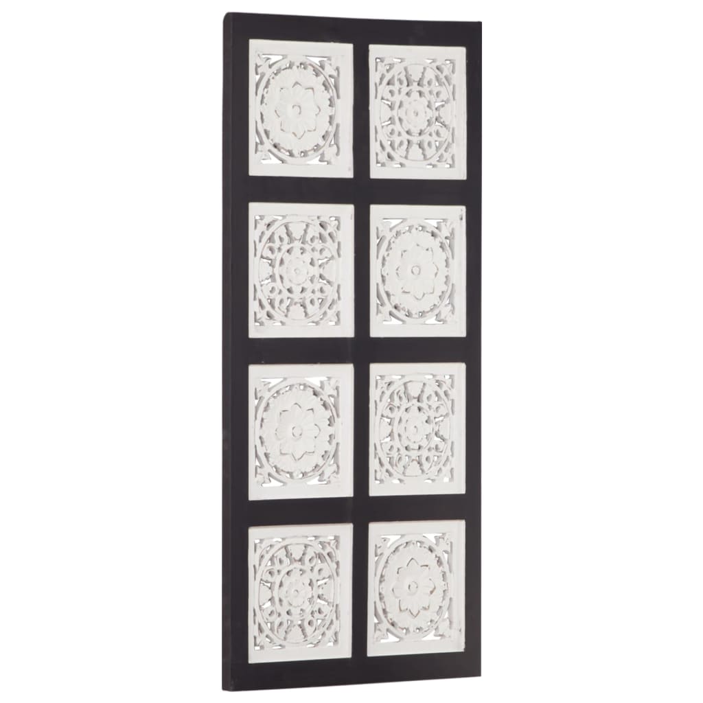 Panou De Perete Sculptat Manual, Negru Și Alb, 40X80X1,5 Cm Mdf