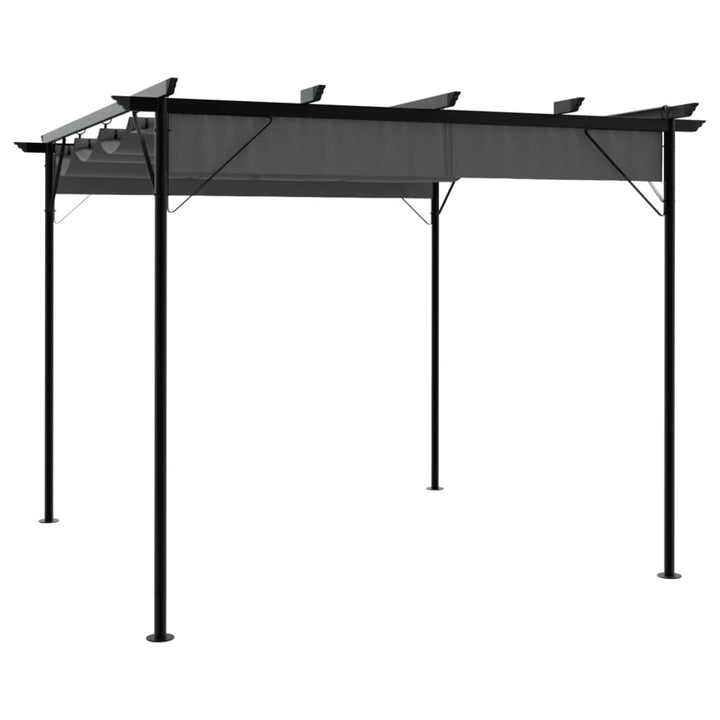 Pergolă Cu Acoperiș Retractabil, Alb , 3 X 3 M, Oțel