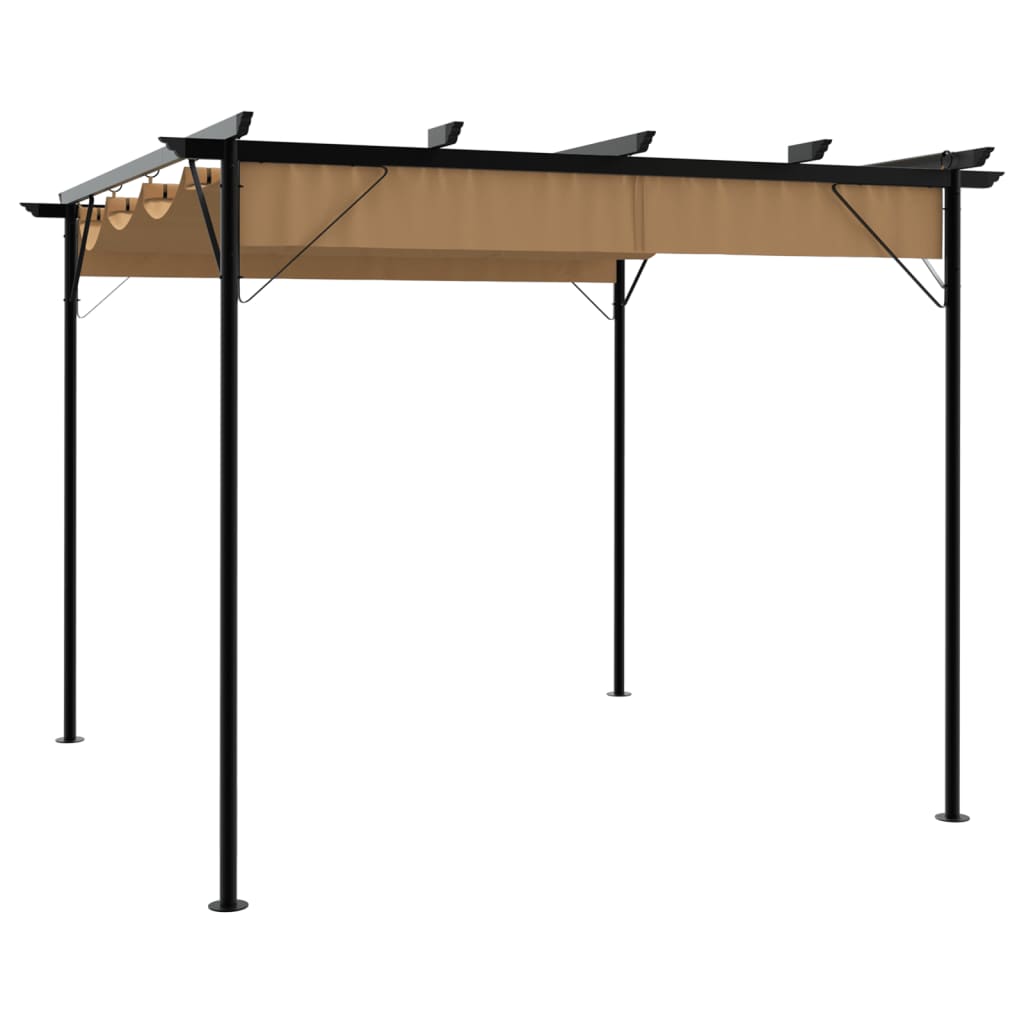 Pergolă Cu Acoperiș Retractabil, Alb , 3 X 3 M, Oțel