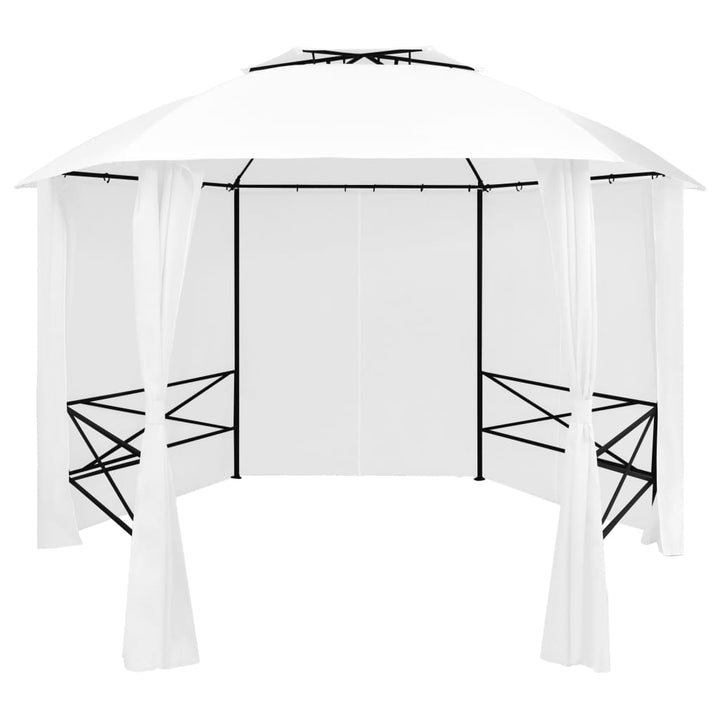 Marchiză Pavilion De Grădină, Perdele, Hexagonal, 360X265 Cm