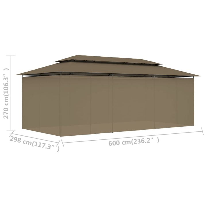 Pavilion Cu Perdele, , 600 X 298 X 270 Cm, 180 G/M²