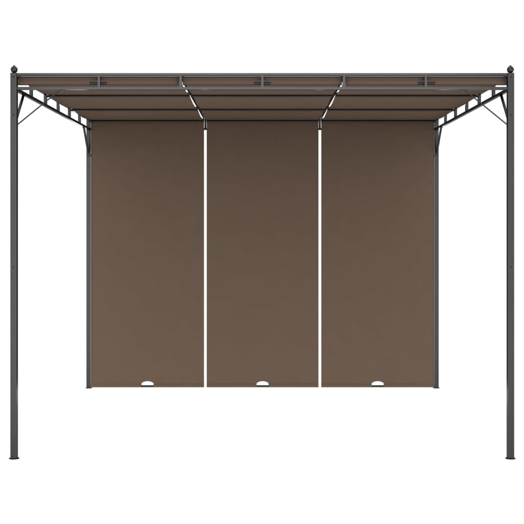 Pavilion De Grădină Cu Perdea Laterală, Gri Taupe, 3X3X2,25 M
