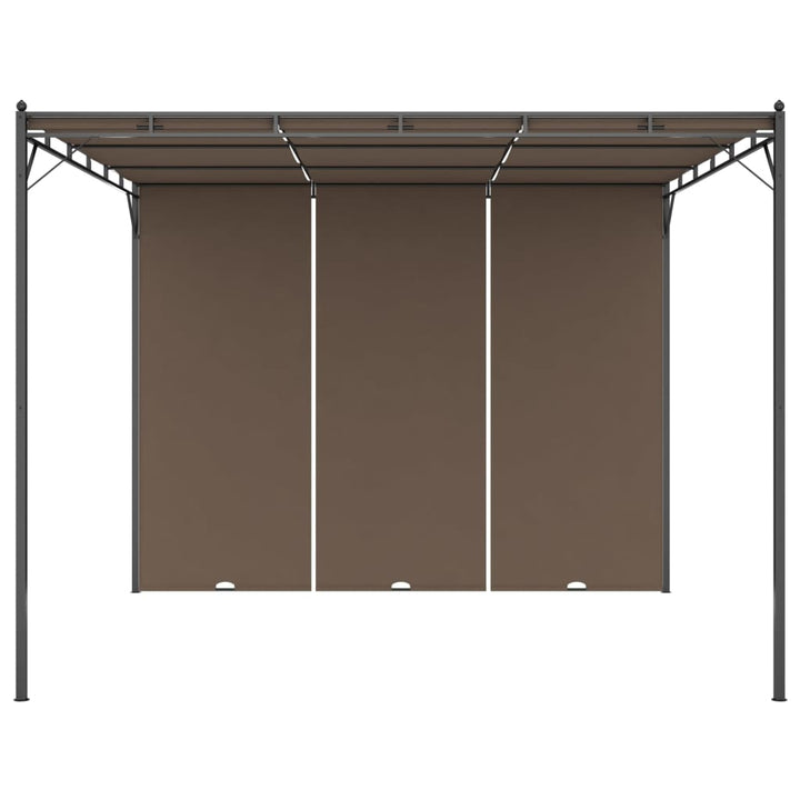 Pavilion De Grădină Cu Perdea Laterală, Gri Taupe, 3X3X2,25 M