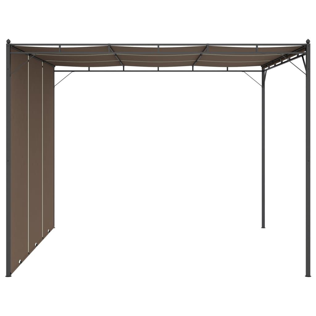 Pavilion De Grădină Cu Perdea Laterală, Gri Taupe, 3X3X2,25 M