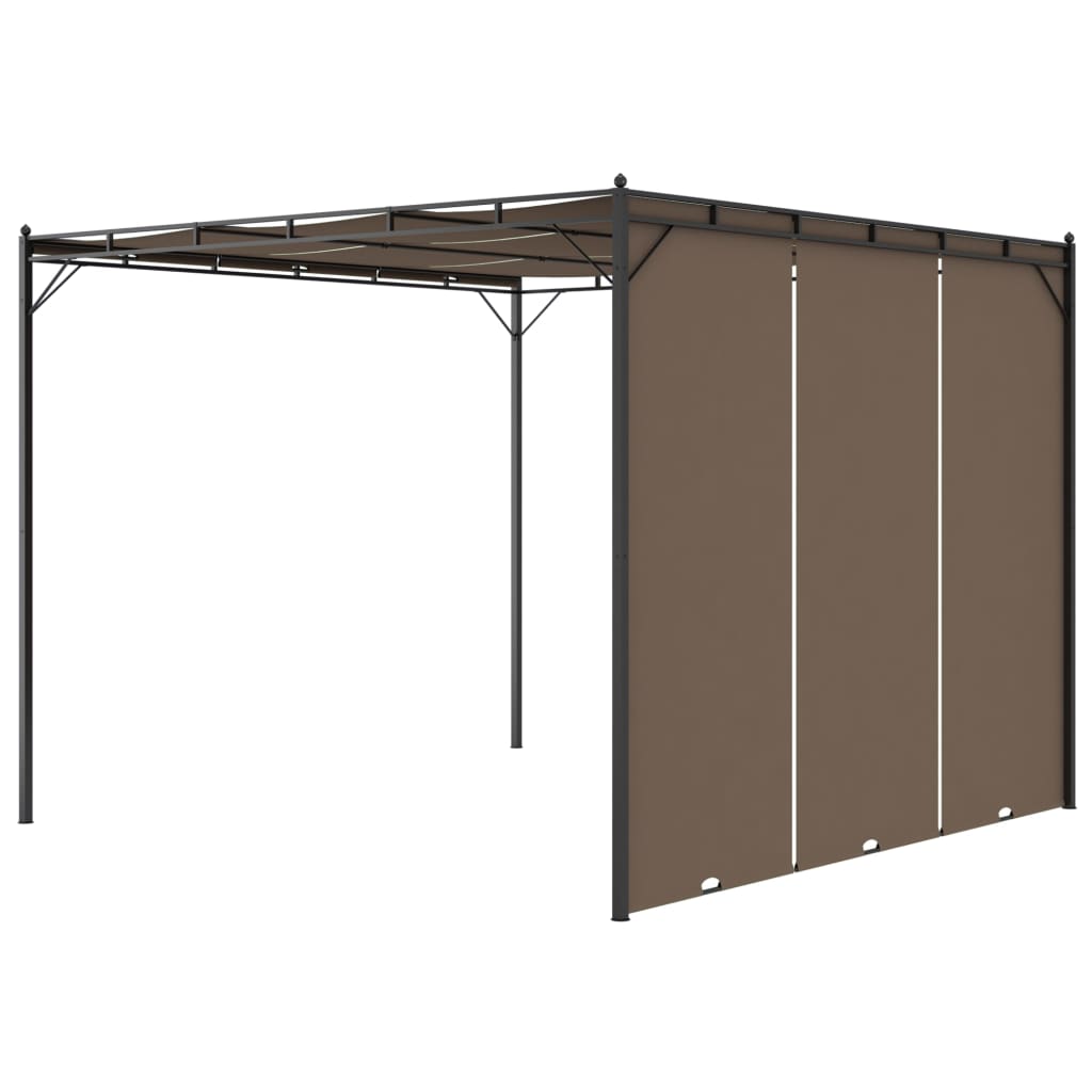Pavilion De Grădină Cu Perdea Laterală, Gri Taupe, 3X3X2,25 M