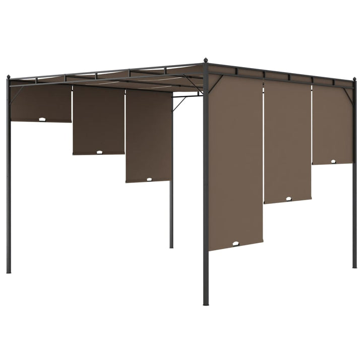 Pavilion De Grădină Cu Perdea Laterală, Gri Taupe, 3X3X2,25 M