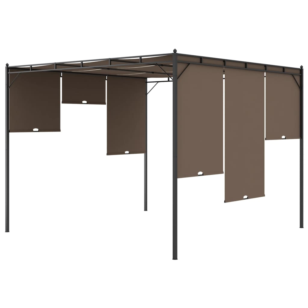 Pavilion De Grădină Cu Perdea Laterală, Gri Taupe, 3X3X2,25 M