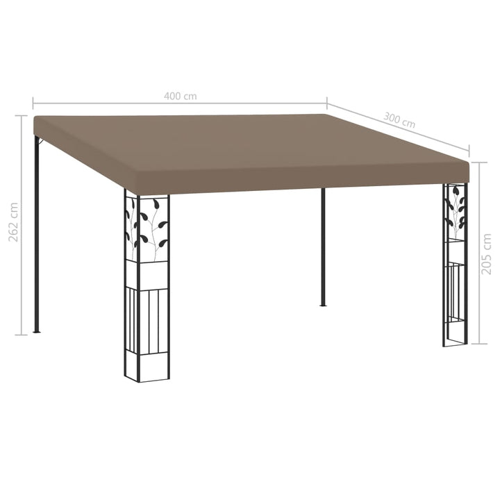Pavilion Montat De Perete, Gri Taupe, 4 X 3 X 2,5 M