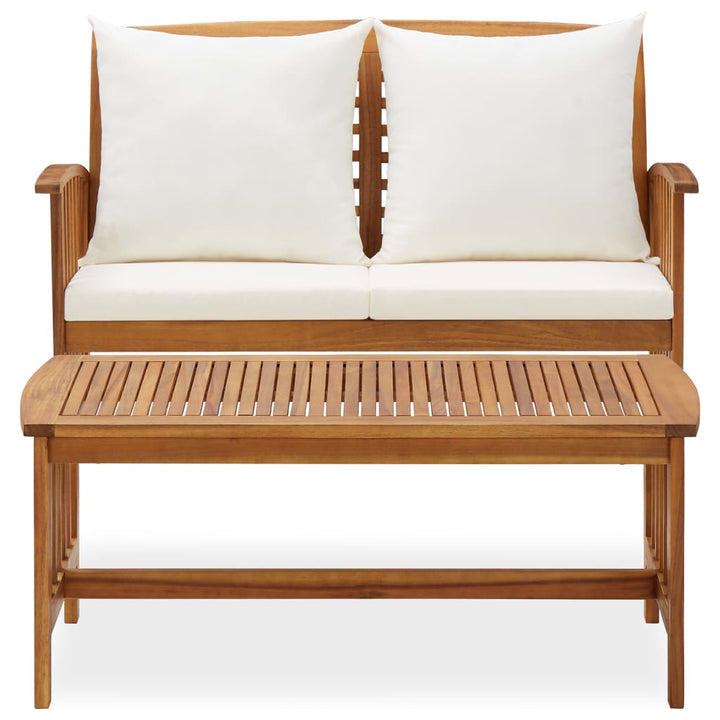 Set Mobilier De Grădină Cu Perne, 2 Piese, Lemn Masiv De Acacia
