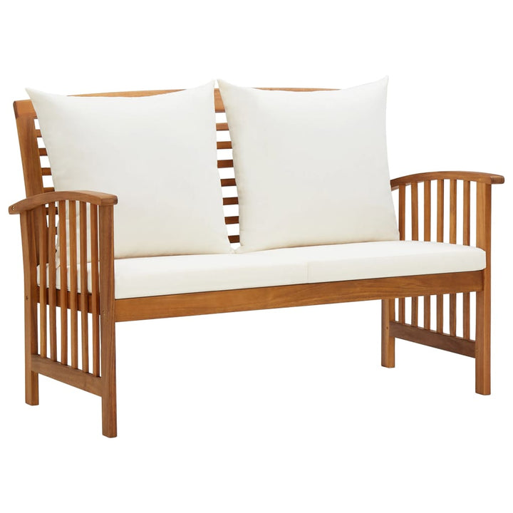 Set Mobilier De Grădină Cu Perne, 2 Piese, Lemn Masiv De Acacia