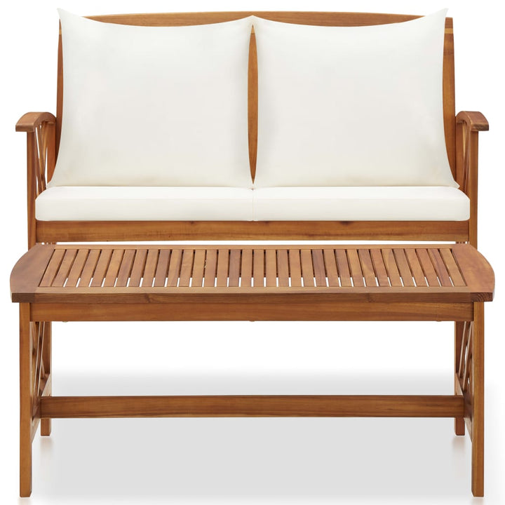 Set Mobilier De Grădină Cu Perne, 2 Piese, Lemn Masiv De Acacia