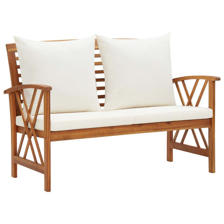 Set Mobilier De Grădină Cu Perne, 2 Piese, Lemn Masiv De Acacia