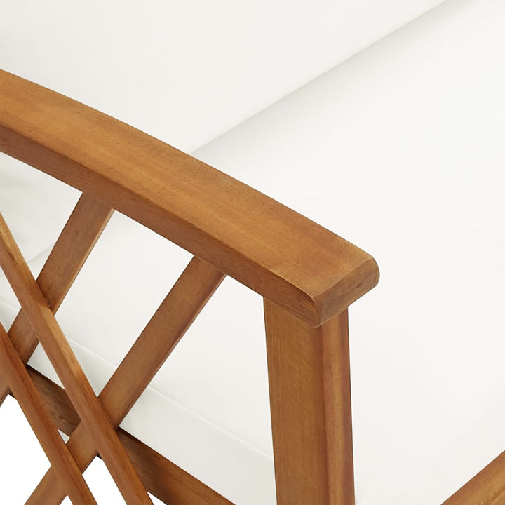 Set Mobilier De Grădină Cu Perne, 2 Piese, Lemn Masiv De Acacia