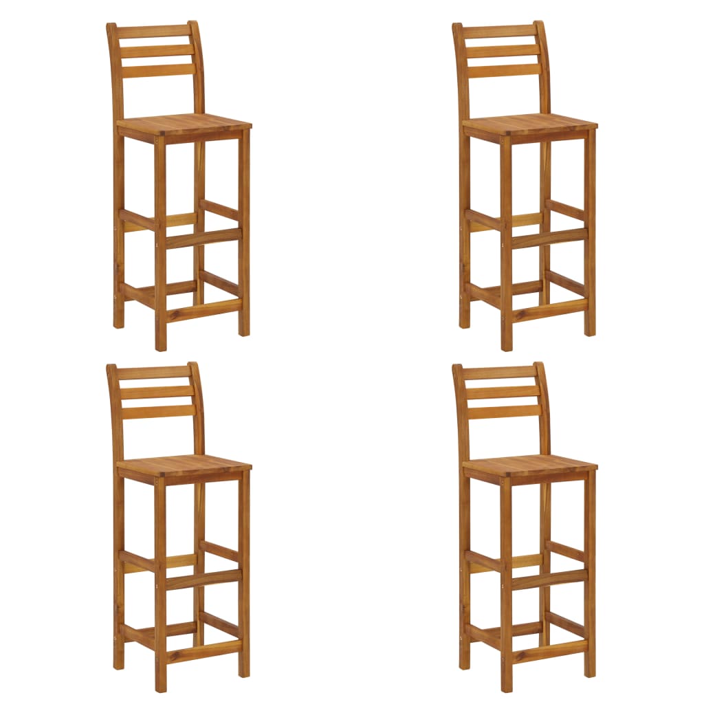 Taburete De Bar, 8 Buc., Lemn Masiv De Acacia