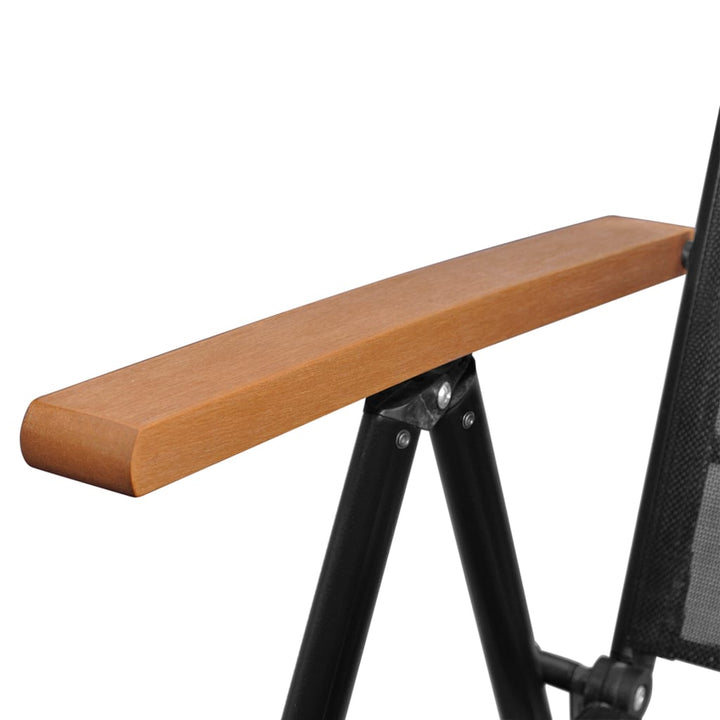 Scaune De Grădină Pliante, 6 Buc., Negru, Textilenă