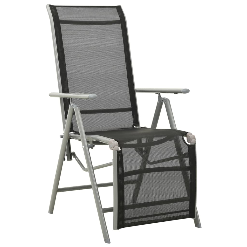 Scaune De Grădină Rabatabile, 2 Buc., , Aluminiu&Textilenă
