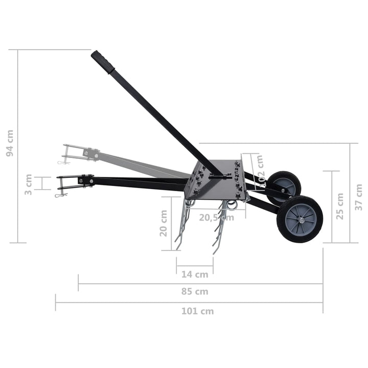 Scarificator Pentru Mașină De Tuns Iarbă Ride-On, 100 Cm