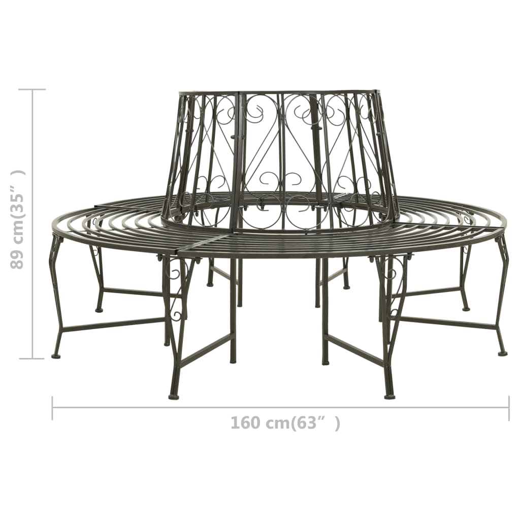 Bancă De Copac Pentru Grădină, 160 Cm, Oțel