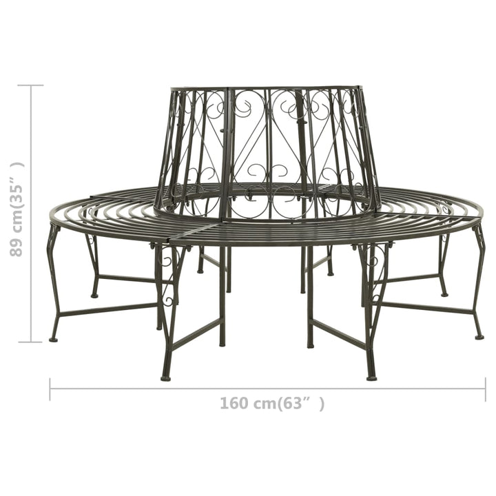 Bancă De Copac Pentru Grădină, 160 Cm, Oțel