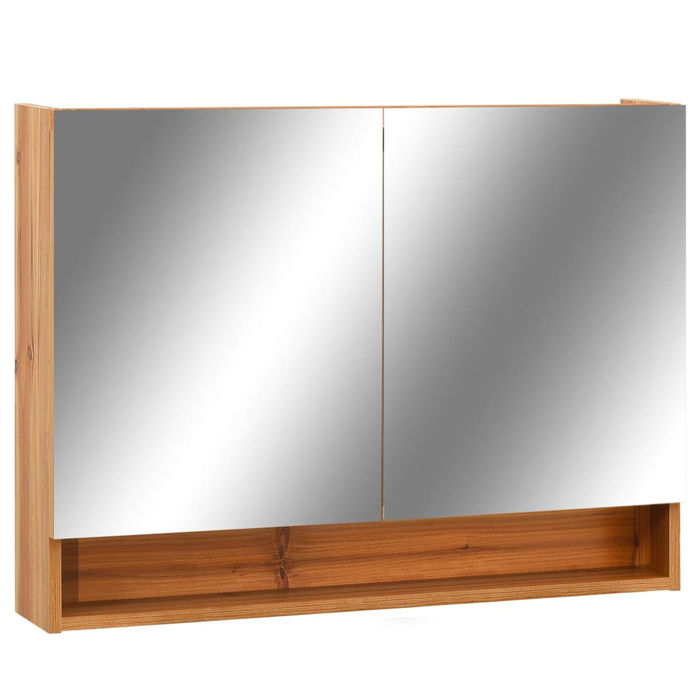 Dulap De Baie Cu Oglindă Și Led-Uri, , 80X15X60 Cm, Mdf