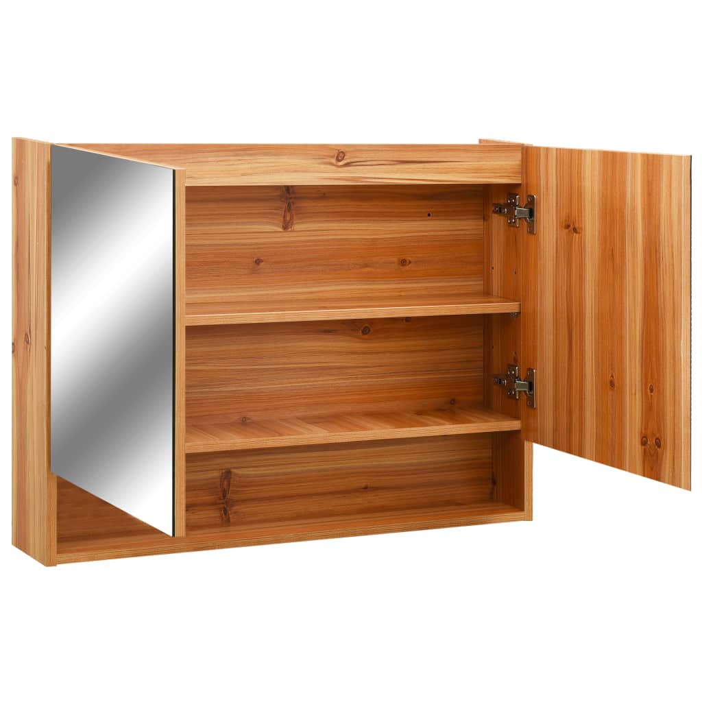 Dulap De Baie Cu Oglindă Și Led-Uri, , 80X15X60 Cm, Mdf