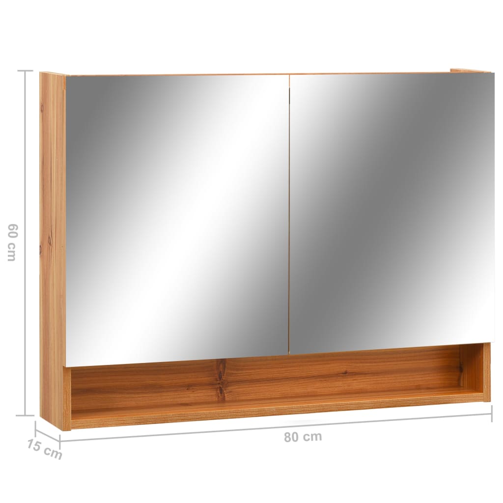 Dulap De Baie Cu Oglindă Și Led-Uri, , 80X15X60 Cm, Mdf