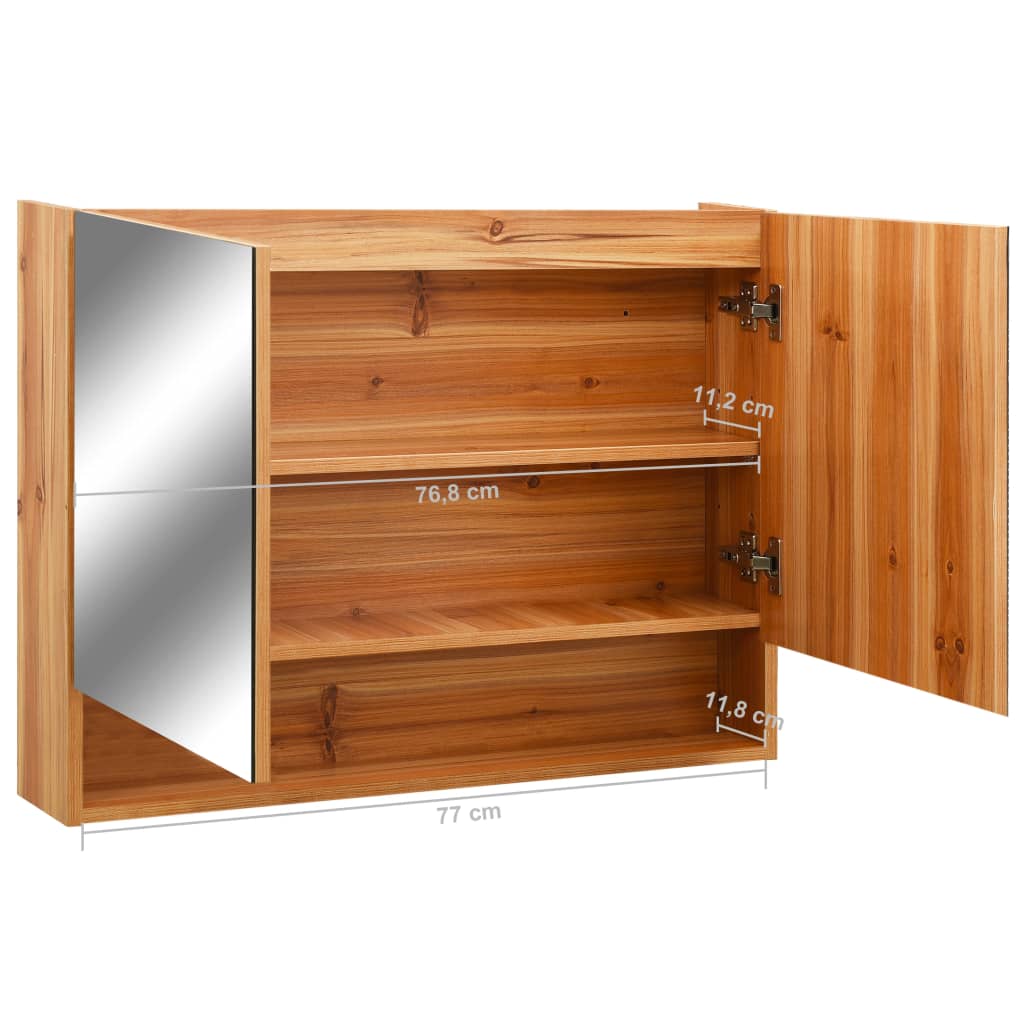 Dulap De Baie Cu Oglindă Și Led-Uri, , 80X15X60 Cm, Mdf