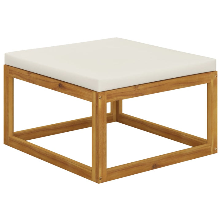 Canapea Modulară De Mijloc, Perne Alb , Lemn Masiv Acacia