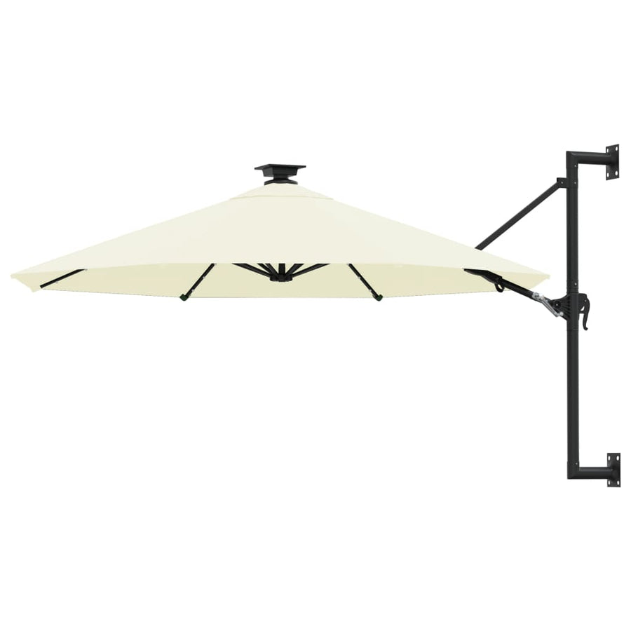 Umbrelă Soare Montaj Pe Perete Led Stâlp Metal 300 Cm