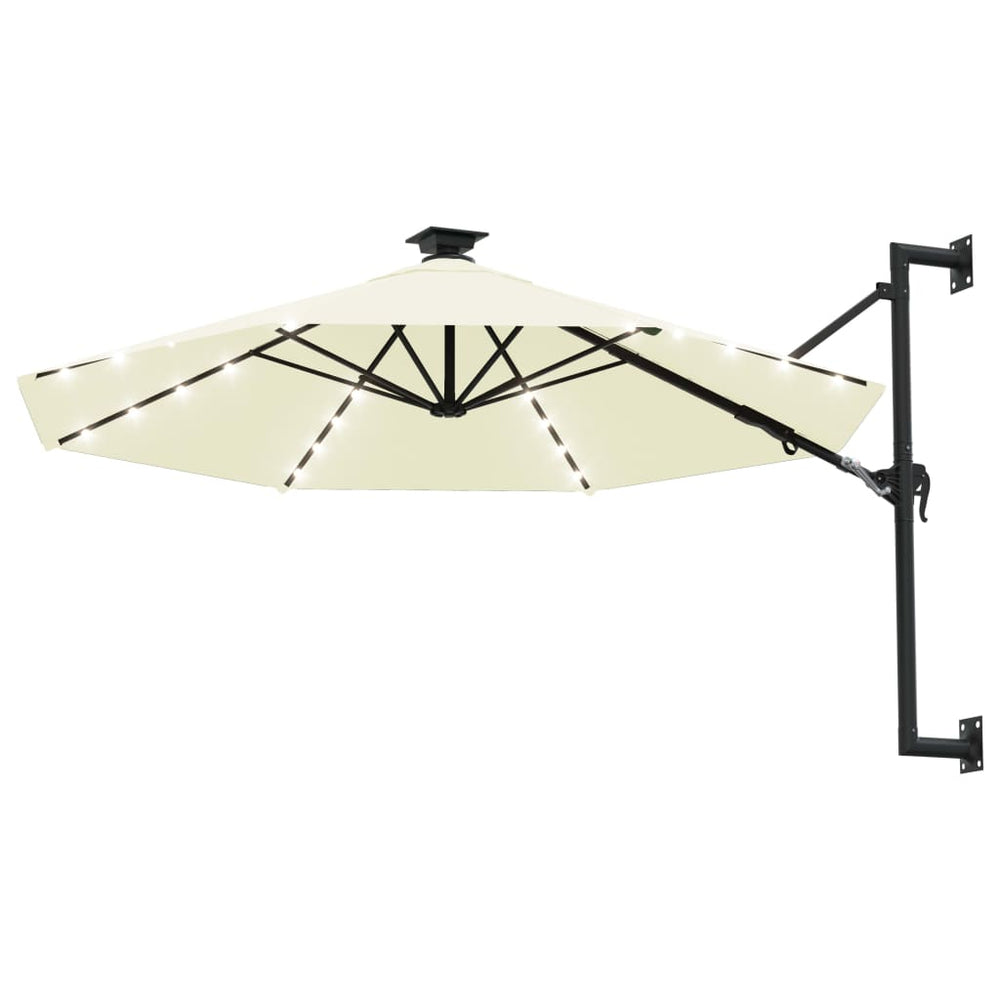 Umbrelă Soare Montaj Pe Perete Led Stâlp Metal 300 Cm