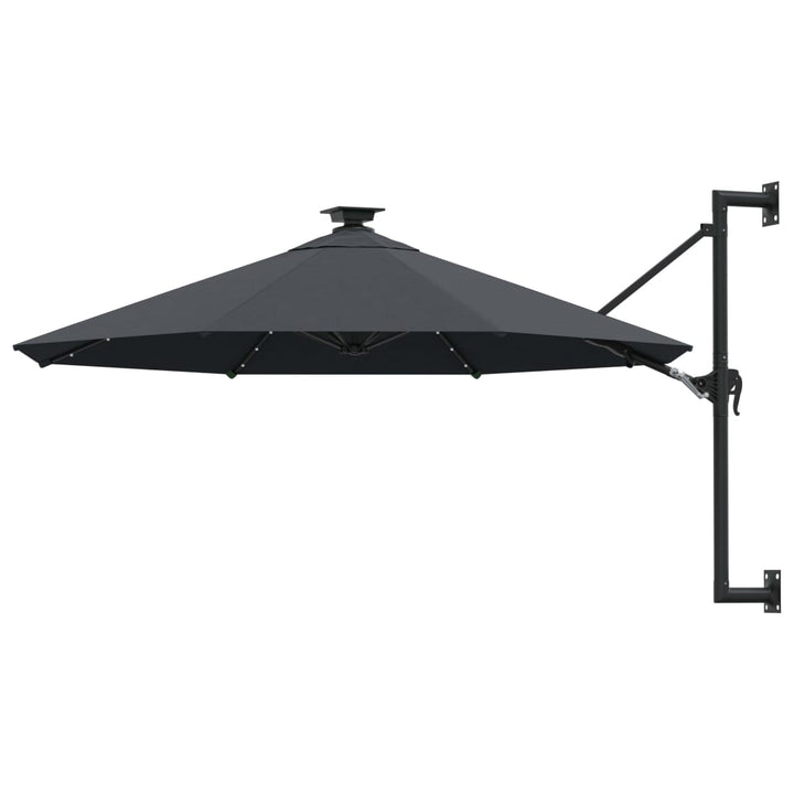 Umbrelă Soare Montaj Pe Perete Led Stâlp Metal 300 Cm