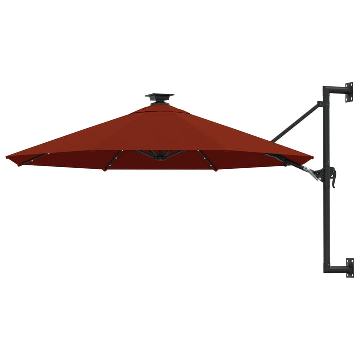 Umbrelă Soare Montaj Pe Perete Led Stâlp Metal 300 Cm