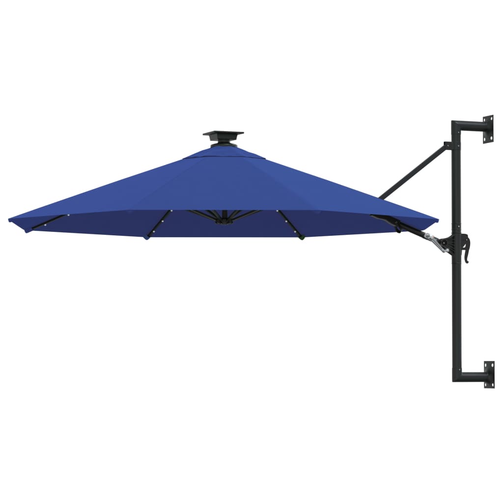 Umbrelă Soare Montaj Pe Perete Led Stâlp Metal 300 Cm