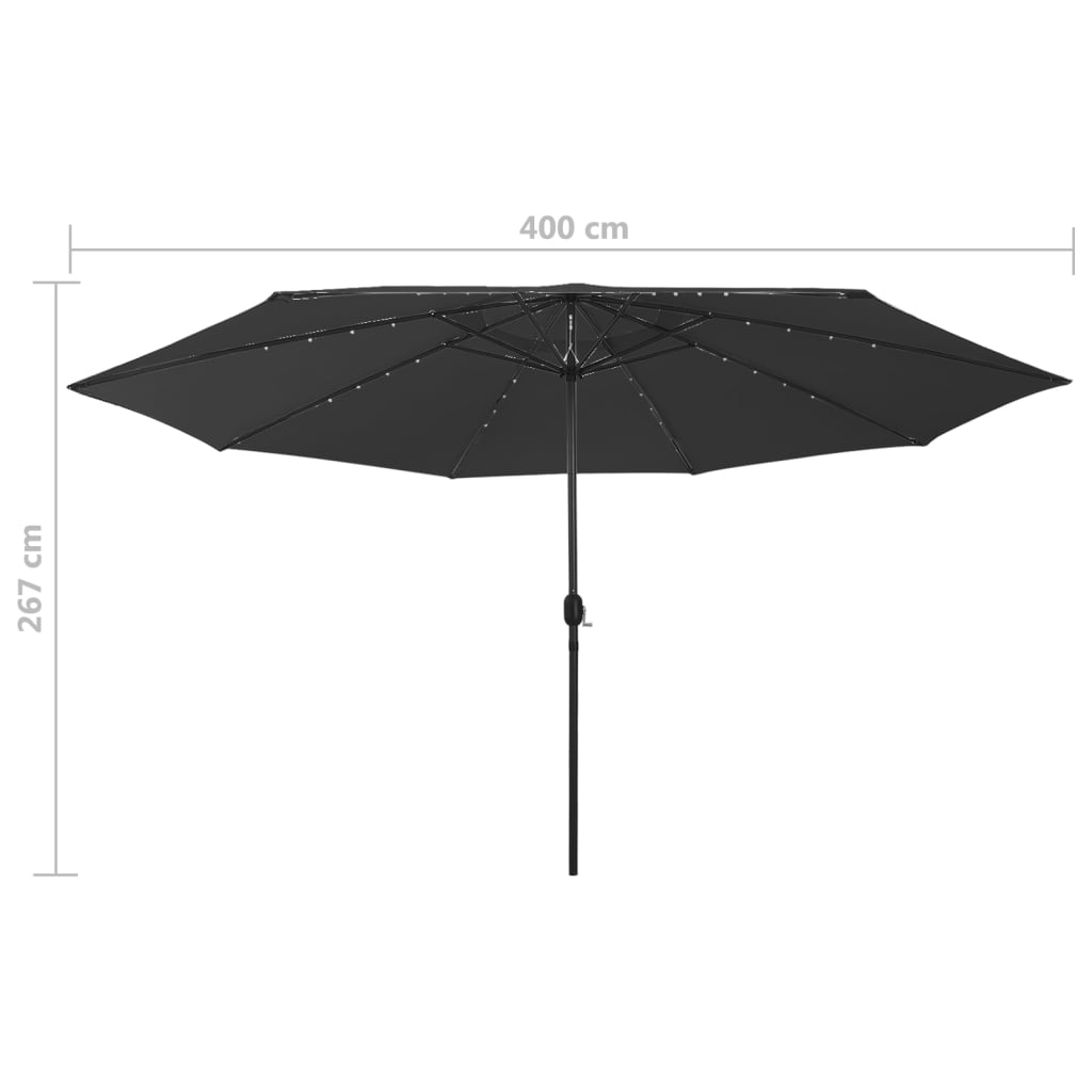 Umbrelă Soare De Grădină Cu Led-Uri, , 400 Cm